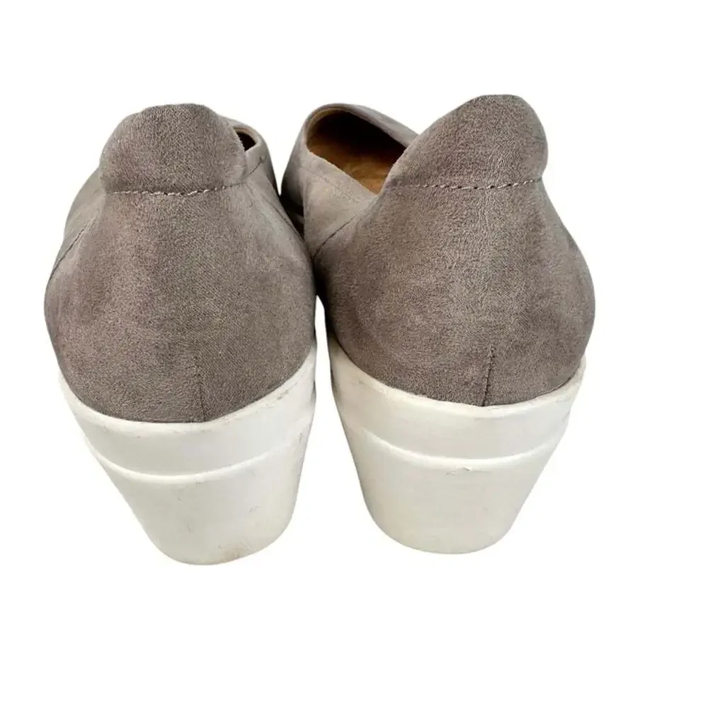 Naturalizer Sam Grey Fog Microfiber Shoe Women’s 8 Comfortcore Slip-On Business